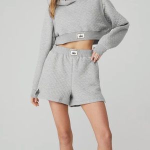 ALO Yoga Gray Quilted Arena Women's Shorts